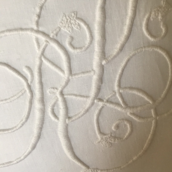 NEW RALPH LAUREN WHITE LINEN THRO PILLOW (one) - Picture 2 of 3